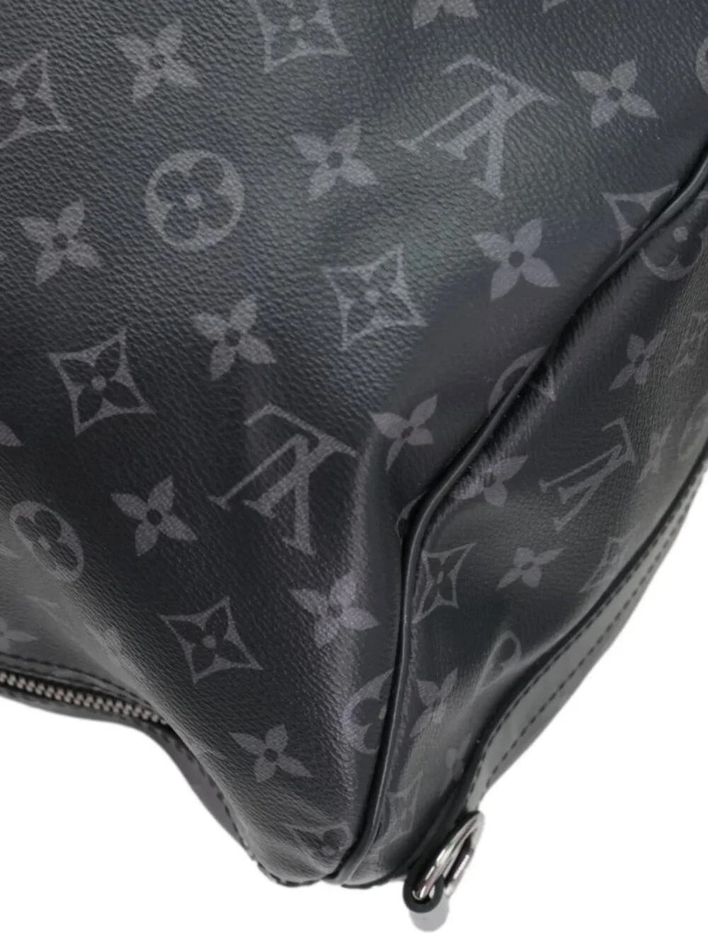 Louis Vuitton Keepall 55 Bandouliere Monogram Eclipse Travel Bag Black